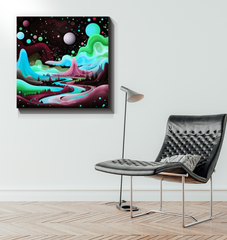 Serene Snowcaps Winter Landscape Canvas