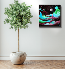 Serene Snowcaps Winter Landscape Canvas