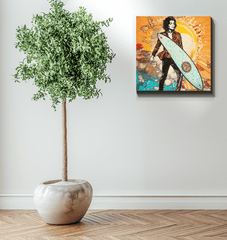 Surfing 5 09 Wrapped Canvas in office decor