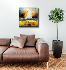 Tranquil Sunrise Landscape Wrapped Canvas