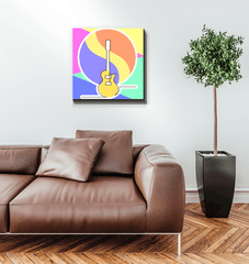 Guitar Line Art 1 Wrapped Canvas - Beyond T-shirts