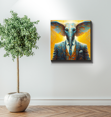 Elephant's Serene Oasis Wrapped Canvas