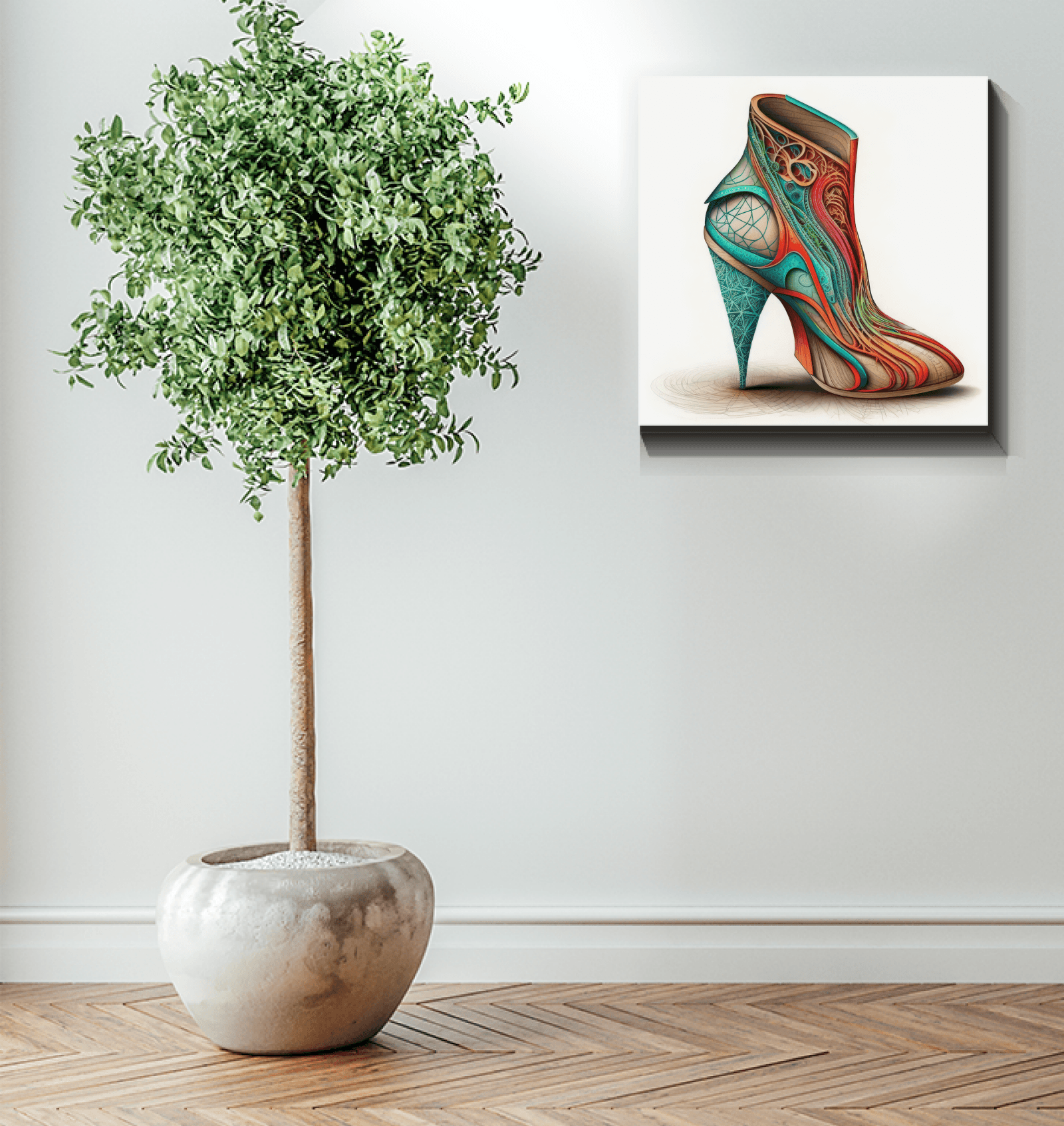 Urban Futurism - Canvas Print with Shoe Design - Beyond T-shirts