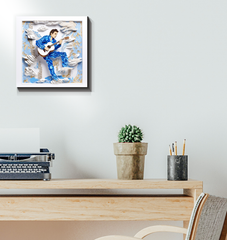 Geometric Harmony canvas showcasing abstract modern art for living room decor.