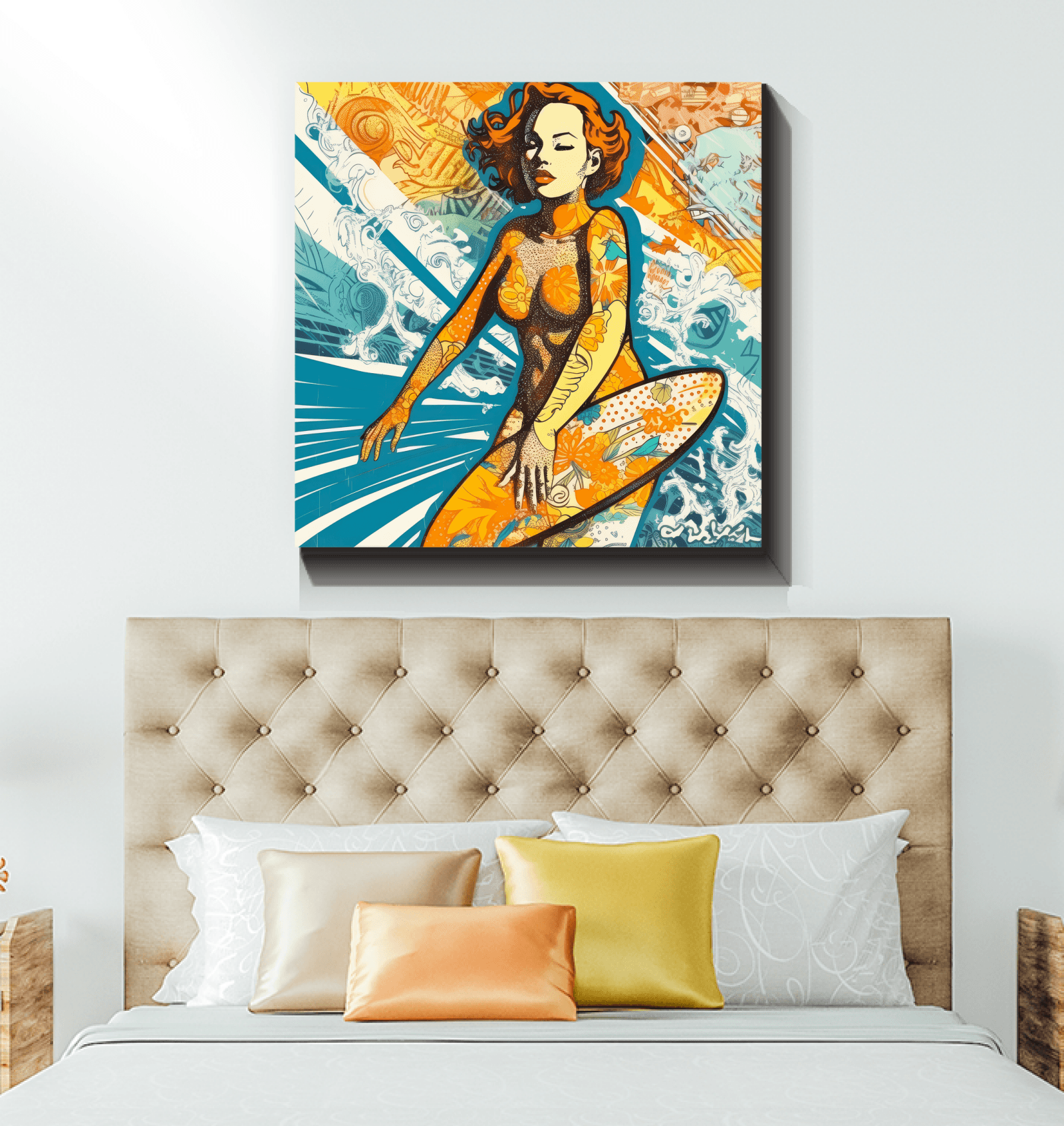 Energizing beach art on Surfing 5 31 Canvas