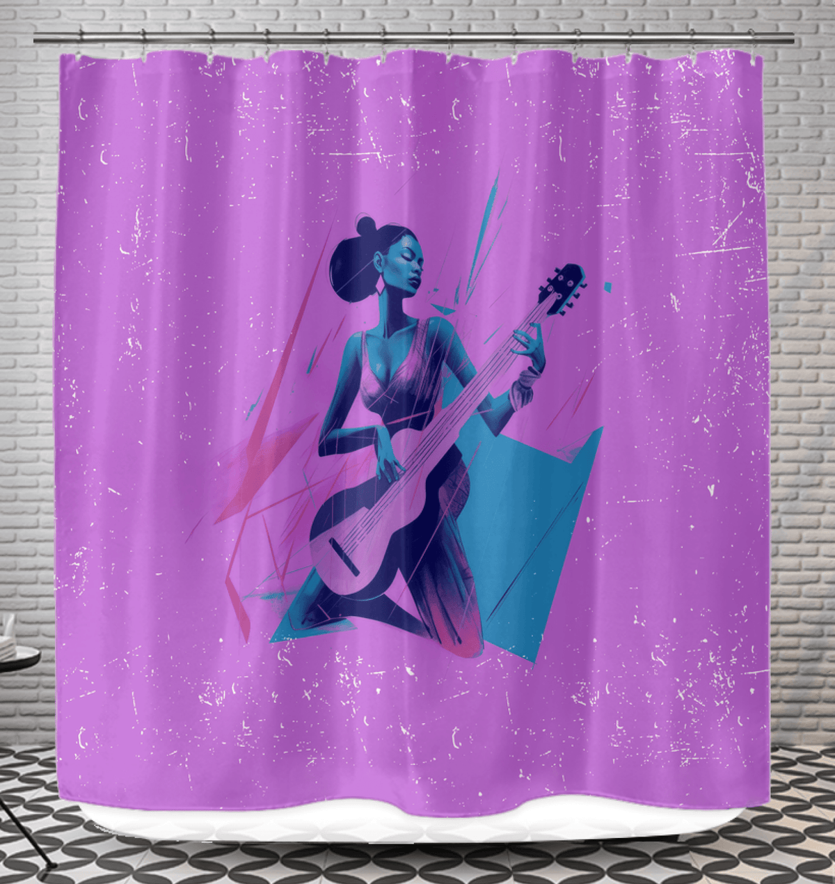 Fashionable Notes Bathroom Curtain - Beyond T-shirts