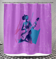 Fashionable Notes Bathroom Curtain - Beyond T-shirts