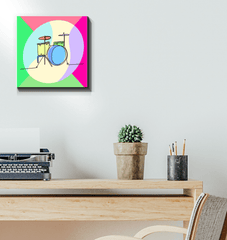 Drums Line Art Wrapped Canvas - Beyond T-shirts