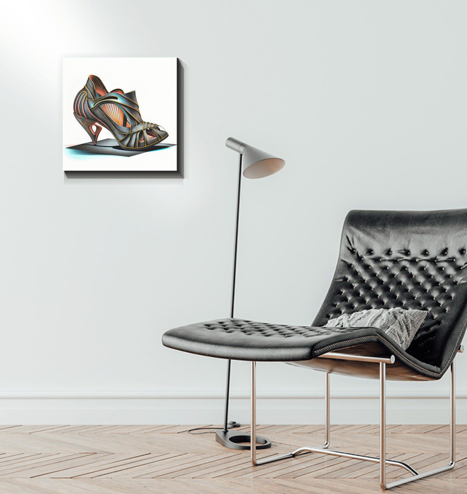 Walk the Future - Futuristic Shoe Wrapped Canvas - Beyond T-shirts