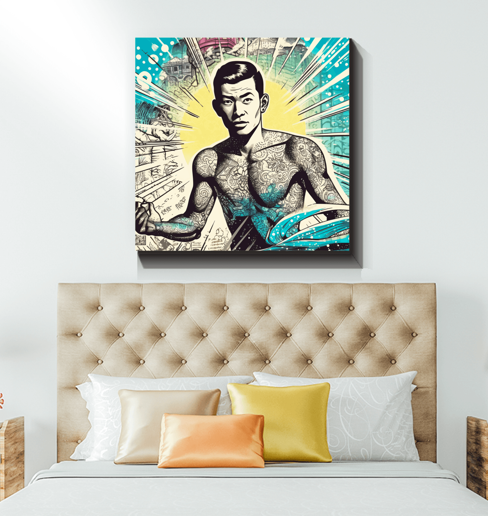 Surfing Harmony Canvas Art - Beyond T-shirts