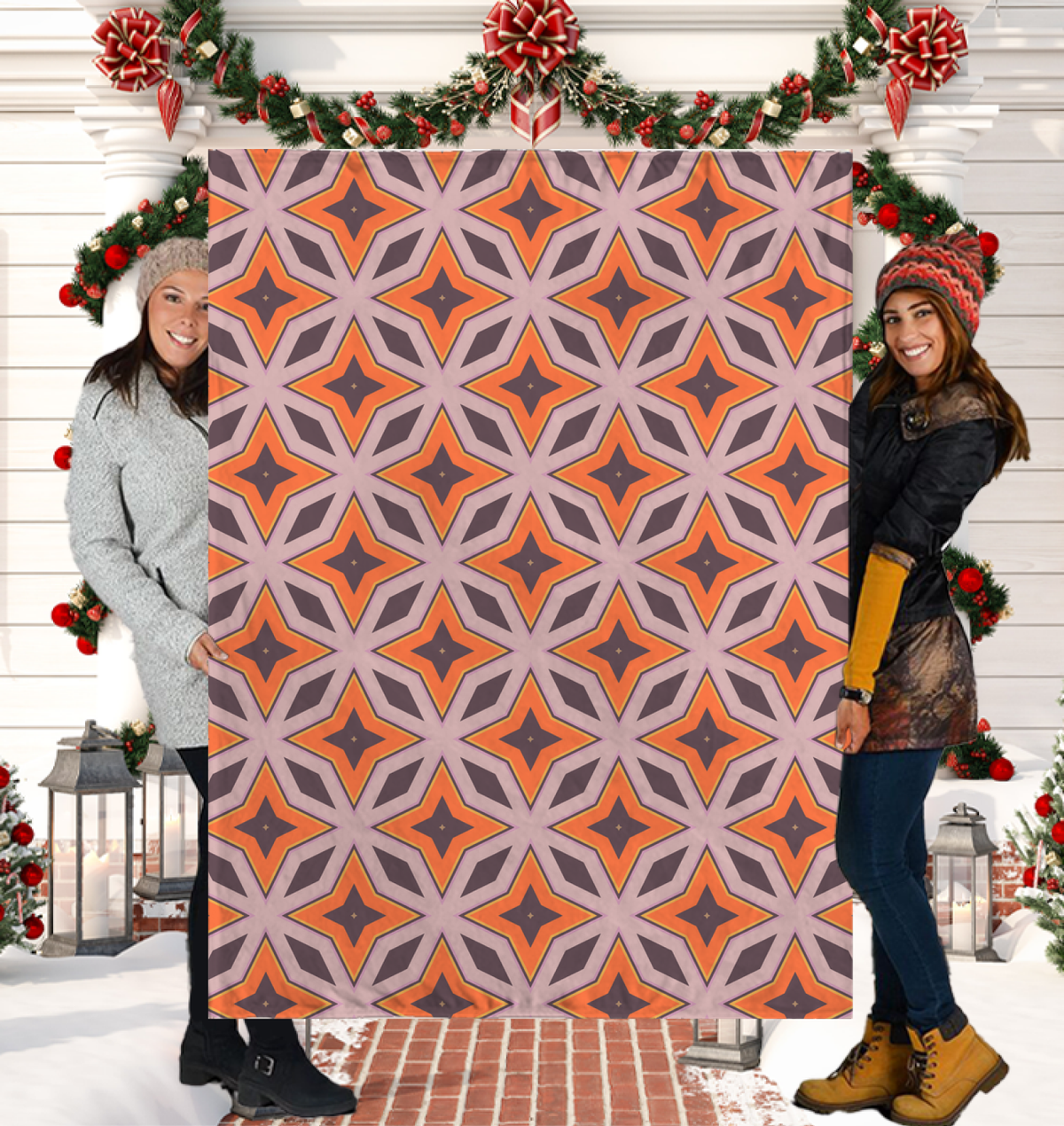 Elegant paisley pattern on cozy Sherpa blanket.