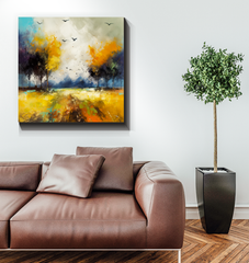 Tranquil Sunrise Landscape Wrapped Canvas
