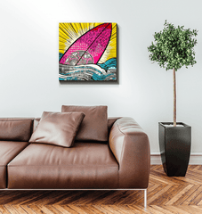 Mesmerizing ocean scene on Surfing 5 32 Canvas