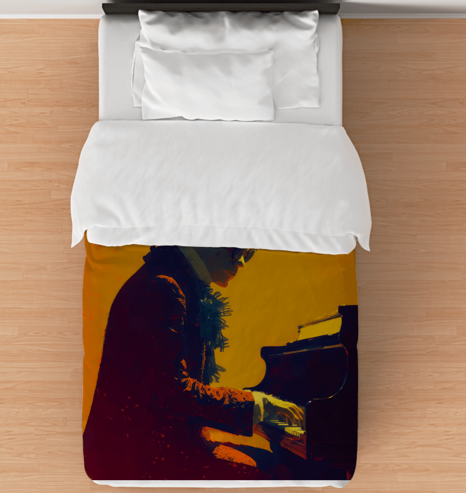 SurArt 93 Duvet Cover elegantly displayed on a bed, emphasizing its modern elegance.