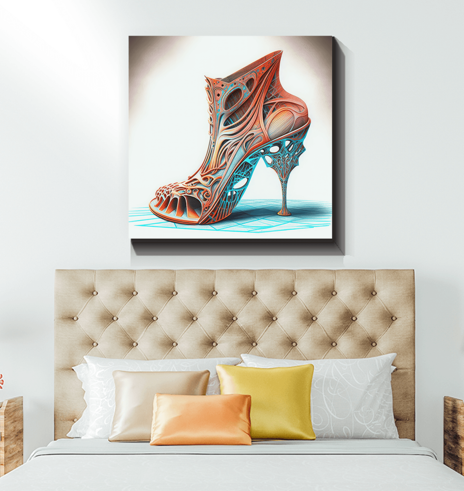 Walking on Air: Futuristic Shoe Canvas Print - Beyond T-shirts