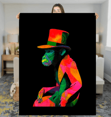 Playful Monkey Escape Sherpa Blanket - Beyond T-shirts