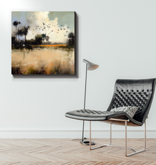 Desert Oasis Landscape Wrapped Canvas