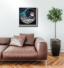 Glittering accents on a somber background canvas art.