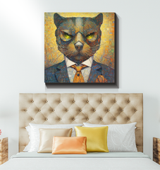 Contemporary cat canvas art by Whisker Wonders.