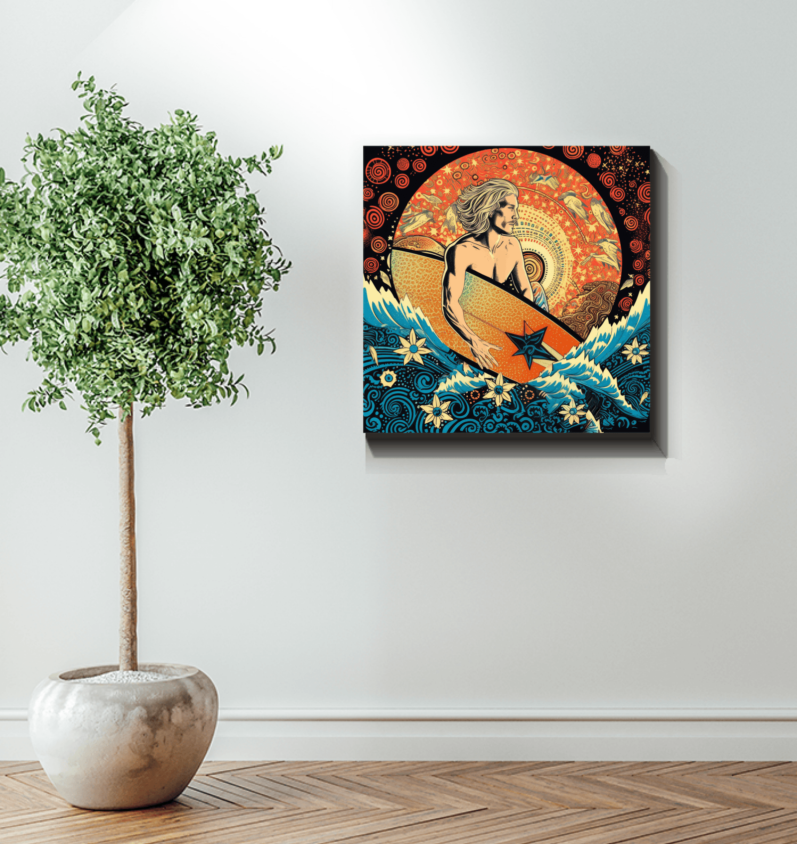 Surfing Radiance Wrapped Canvas - Beyond T-shirts