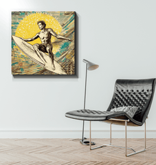 Surfing Reflections Canvas Art - Beyond T-shirts