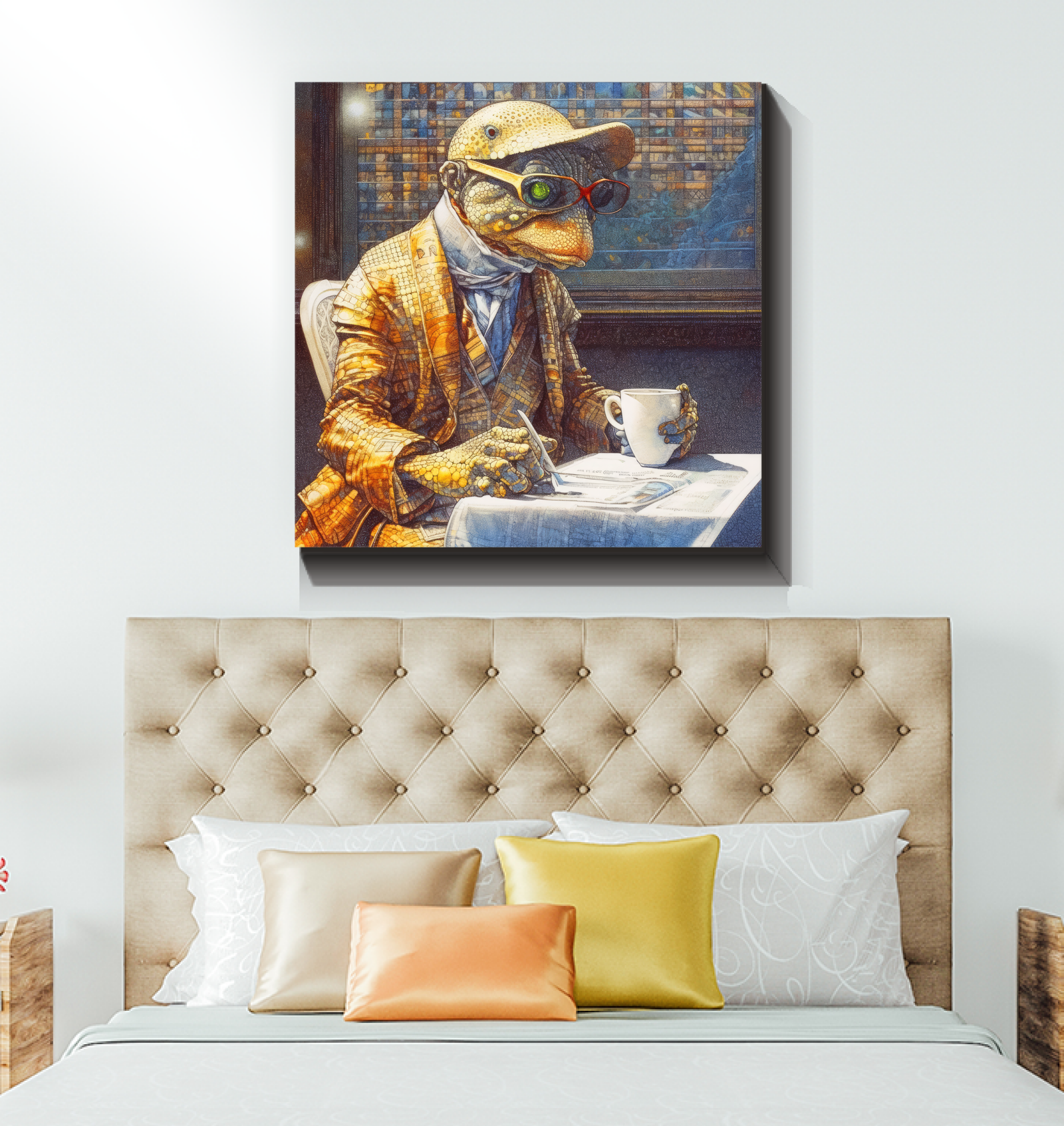 Chef Bulldog Canvas for Kitchen Decor.