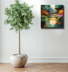 Snowy Peaks Landscape Wrapped Canvas