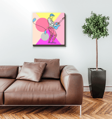 Guitar Line Art 4 Wrapped Canvas - Beyond T-shirts