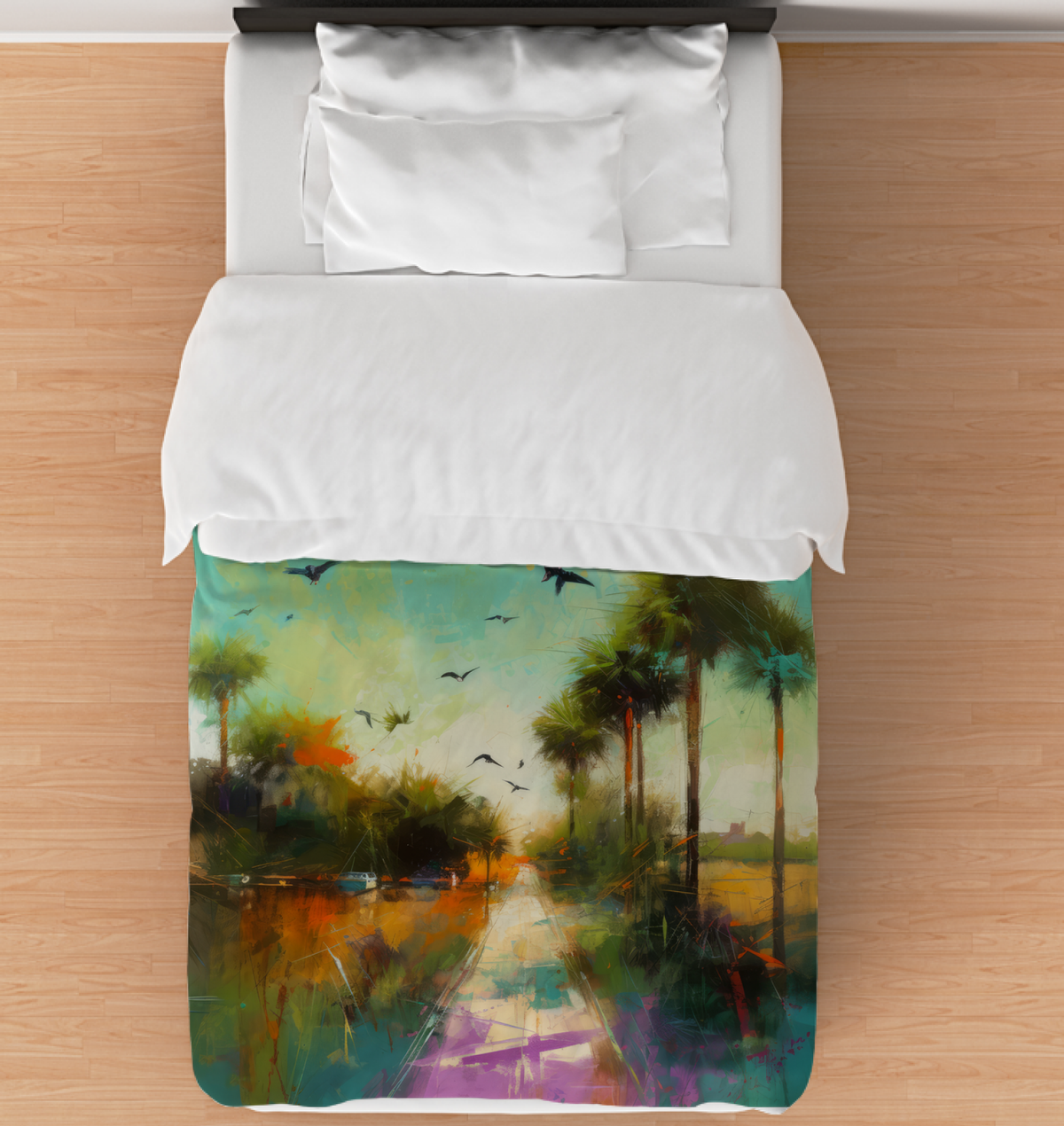 Tranquil Mountain Landscape Duvet Cover