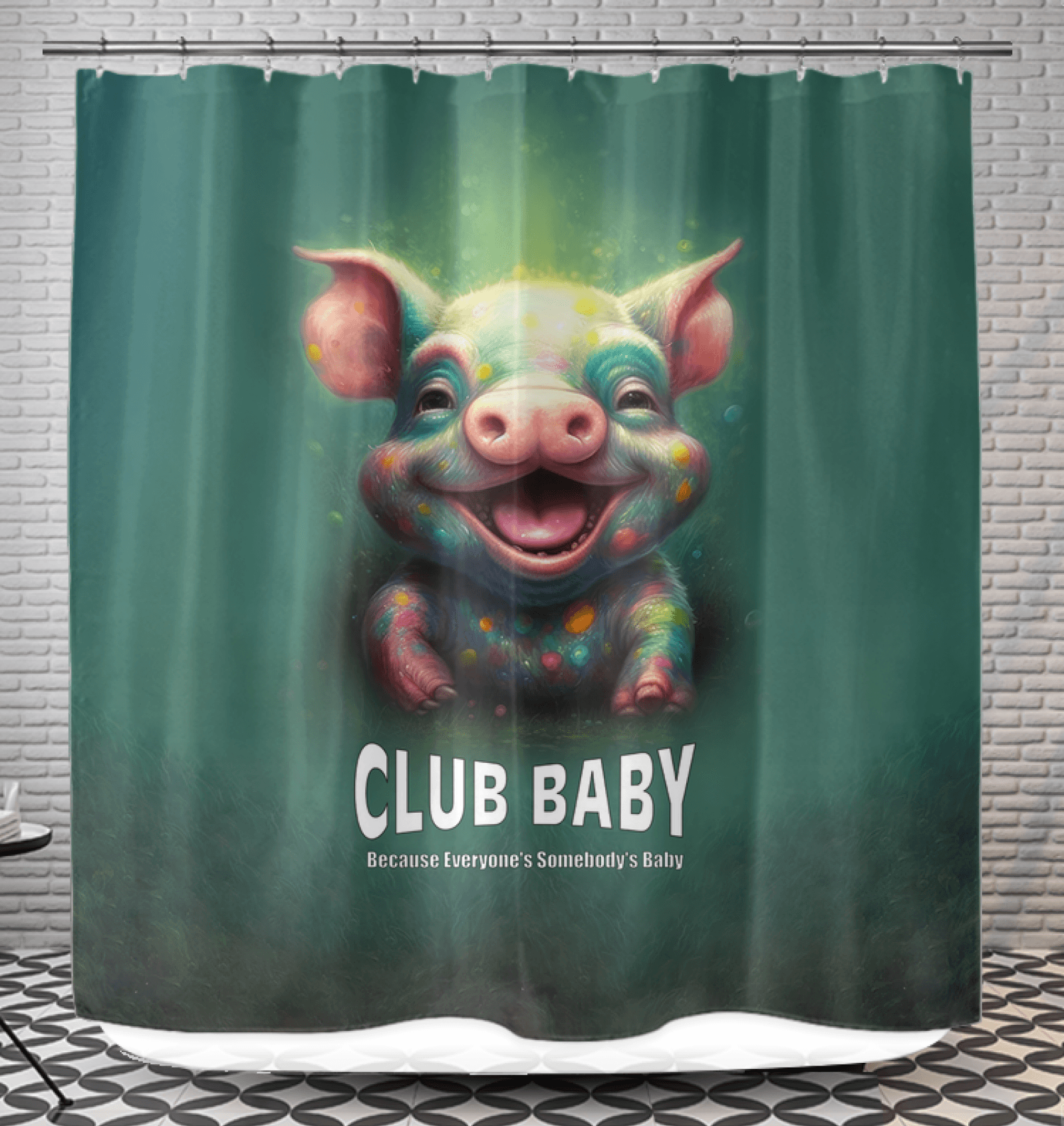 CB3-96 high-quality shower curtain displayed in modern bathroom setting.