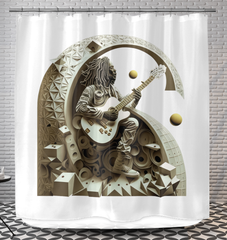 Rhythmic Rain Shower Curtain