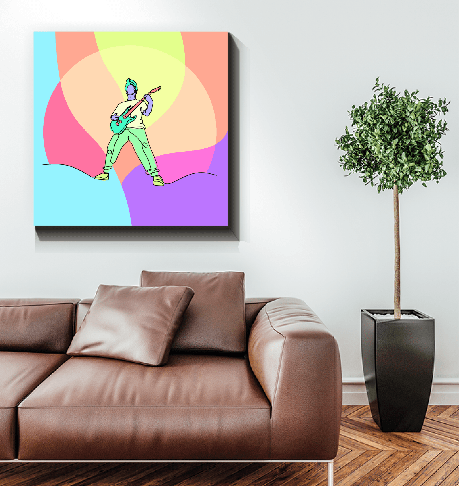 Boy Playing Guitar 1 Wrapped Canvas - Beyond T-shirts