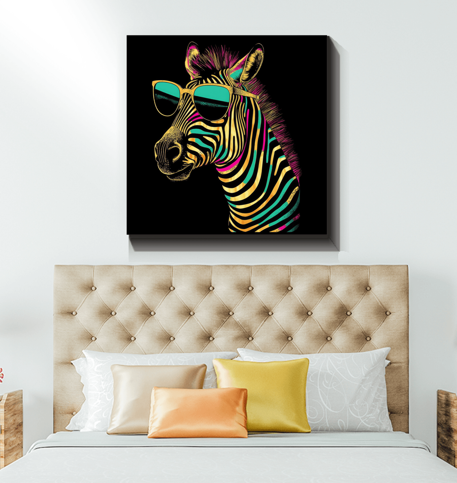 Elegant Zebra Portrait Canvas Art - Beyond T-shirts