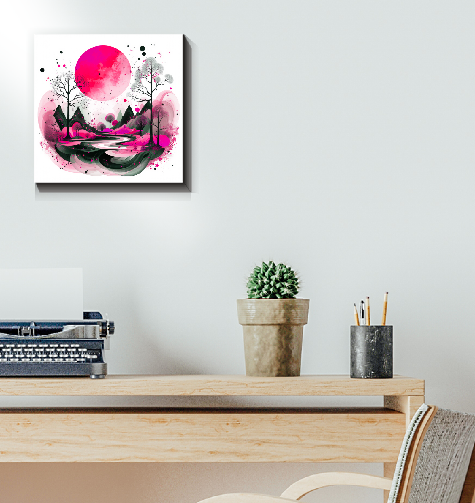 Majestic Mountains Illustrated Canvas Art