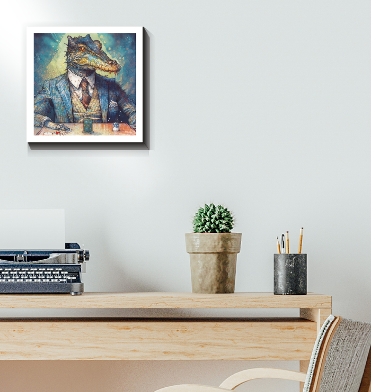 Hip-Hop Kangaroo with Boombox Wrapped Canvas - Side Angle.