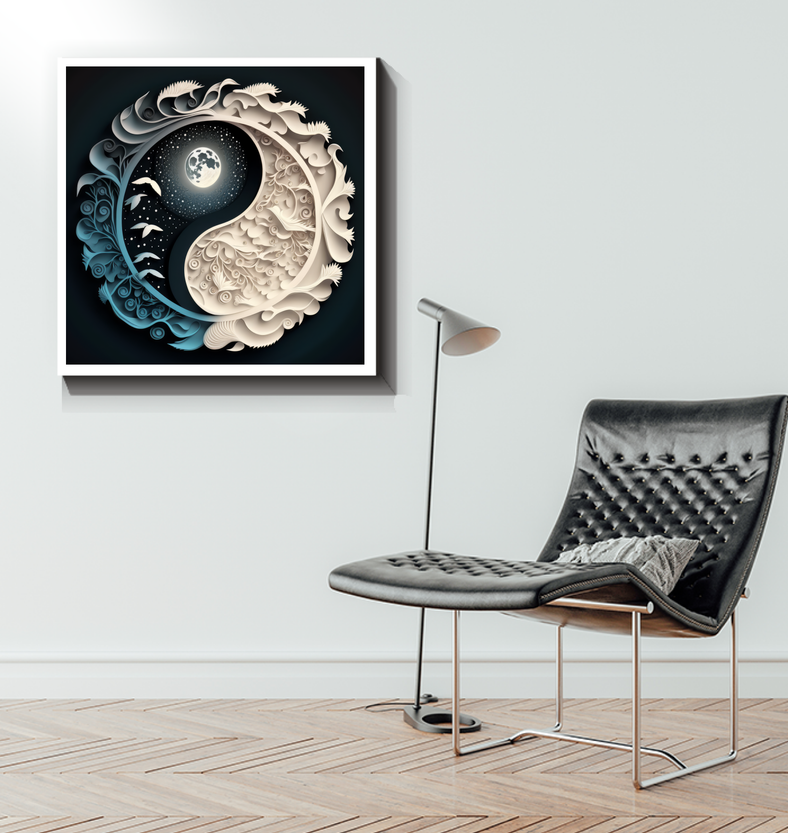 Droplet and drought scene on wrapped canvas for office decor.