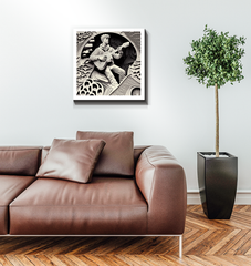Indie folk-inspired artwork on canvas for modern interiors.