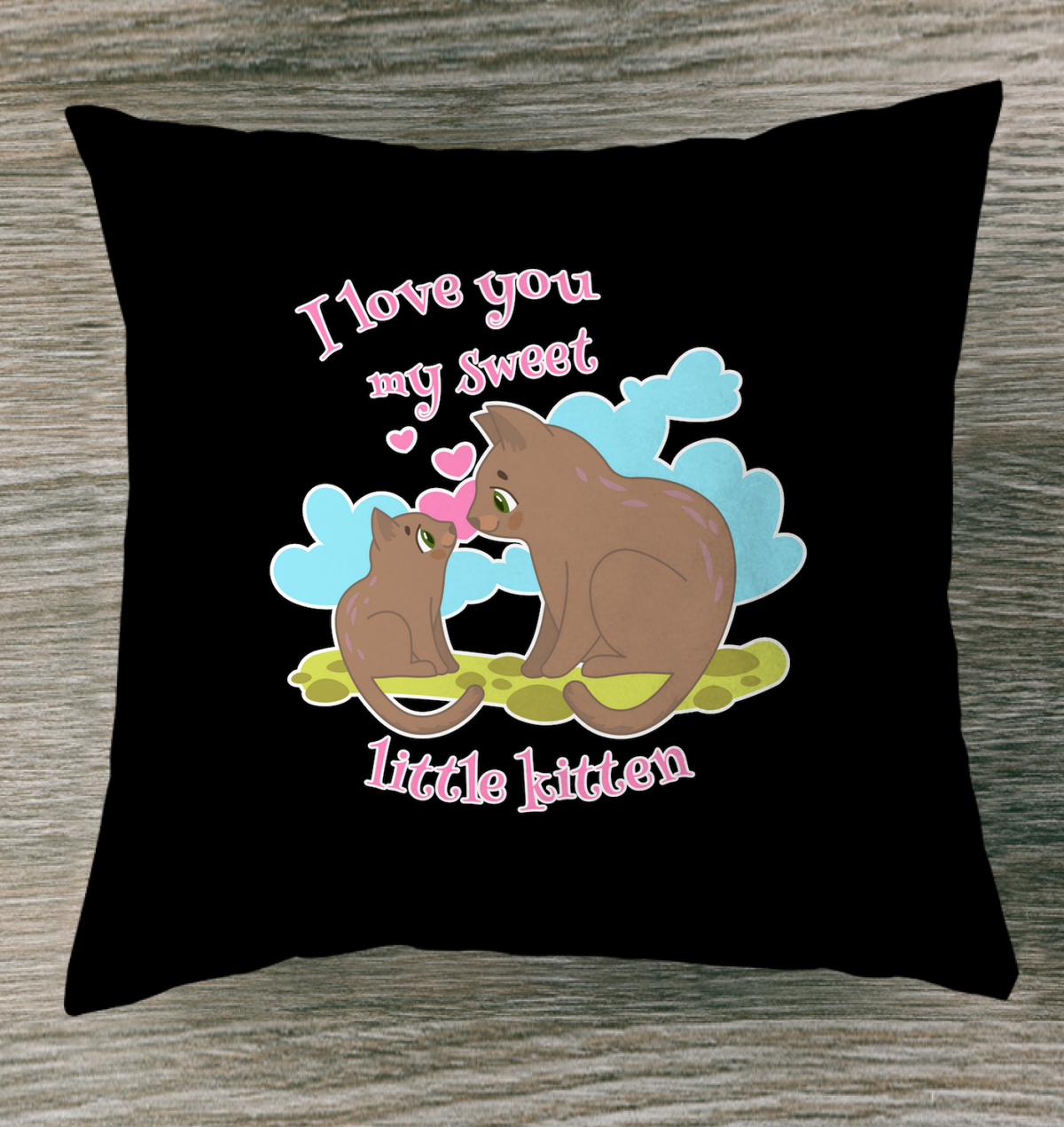 I Love You My Sweet Little Kitten Indoor Pillow