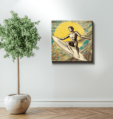 Surfing Reflections Canvas Art - Beyond T-shirts