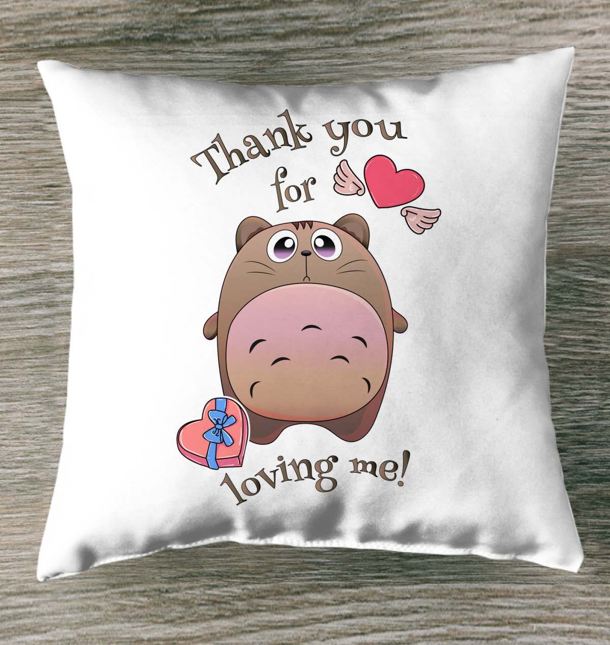 Thank You For Loving Me Outdoor Pillow