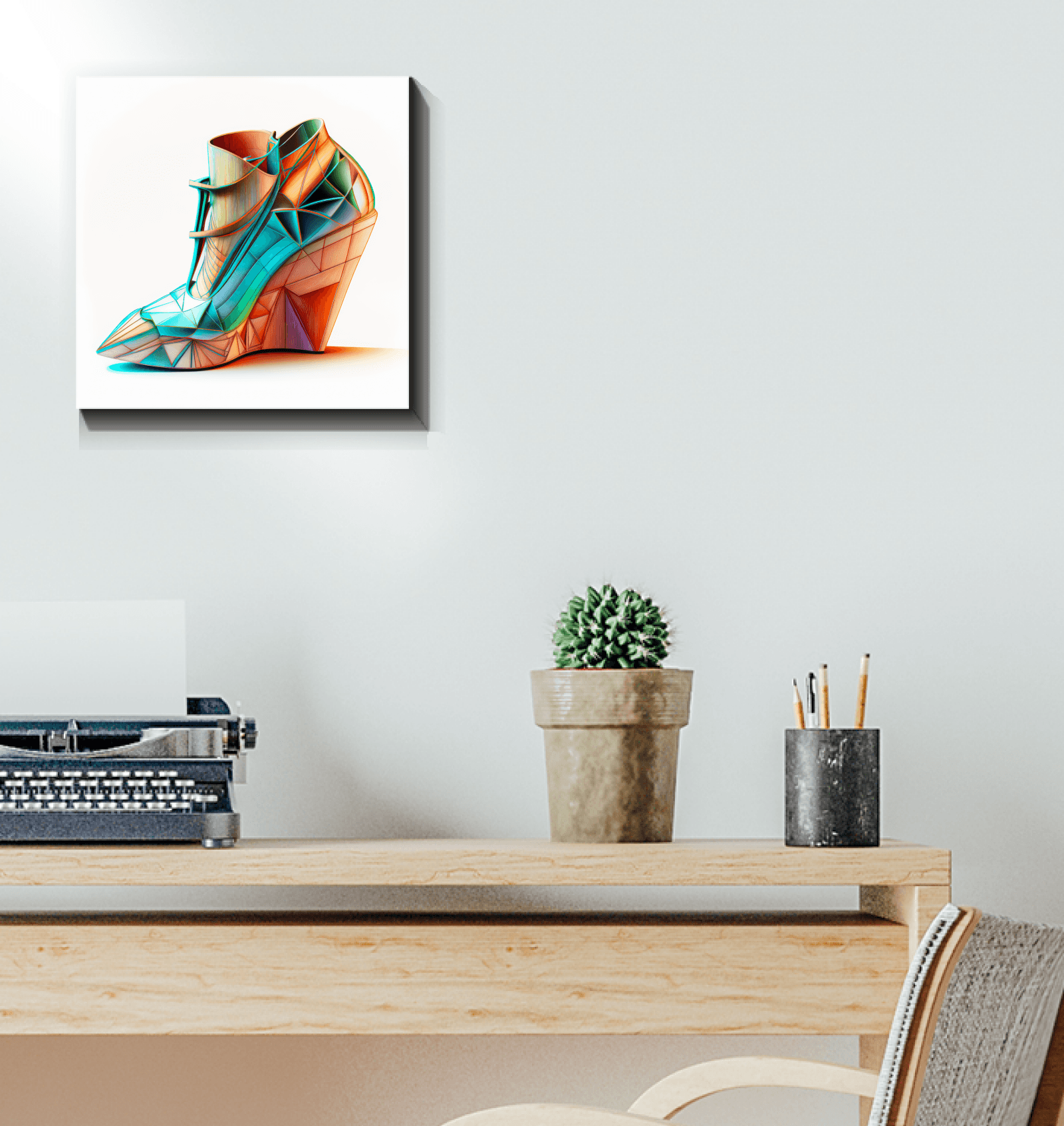 Artful Evolution - Futuristic Shoe Wrapped Canvas - Beyond T-shirts