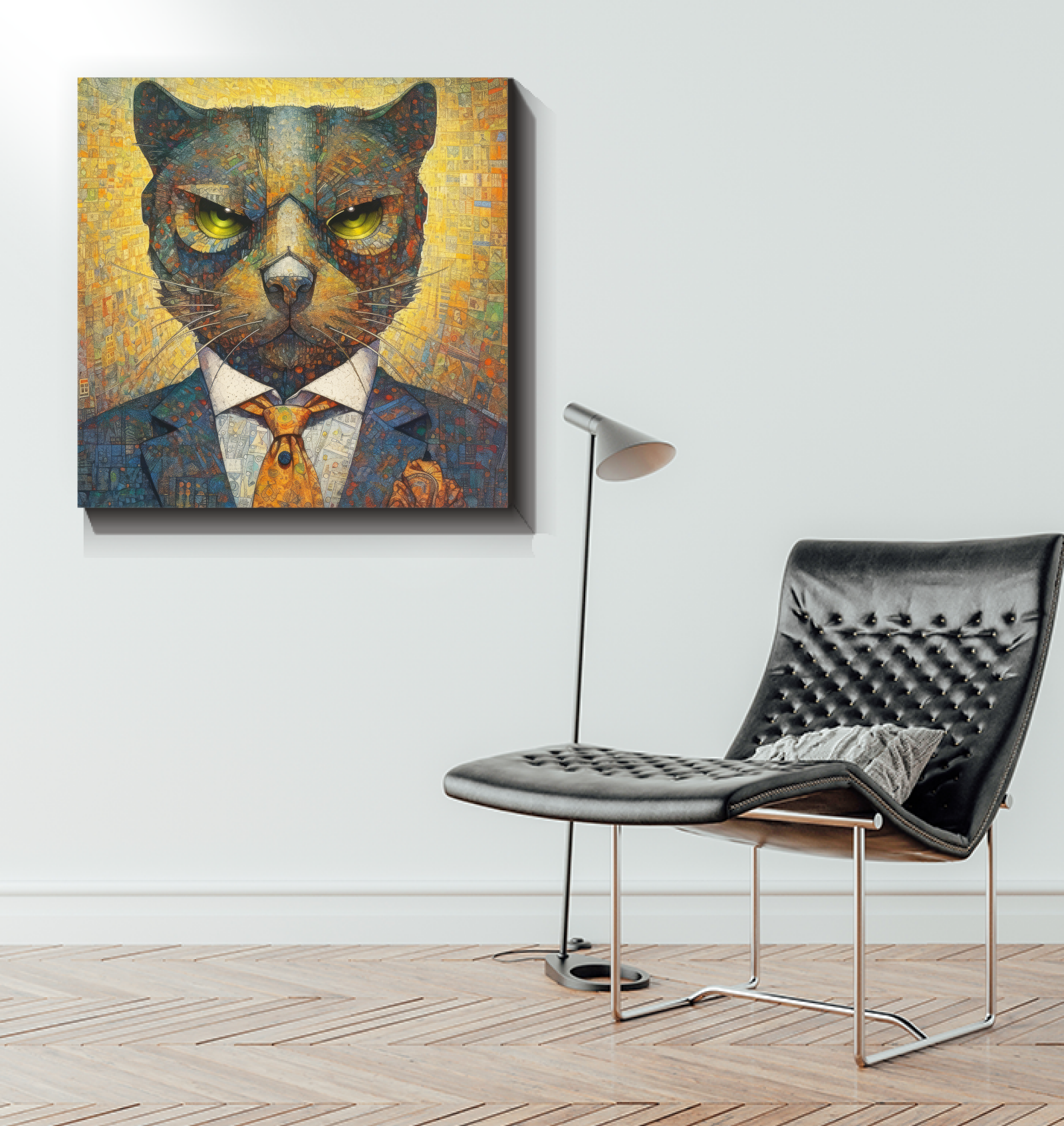 Decorative cat canvas perfect for gallery wall.