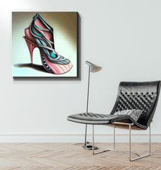 Futuristic Shoe Showcase - Wrapped Canvas Print - Beyond T-shirts