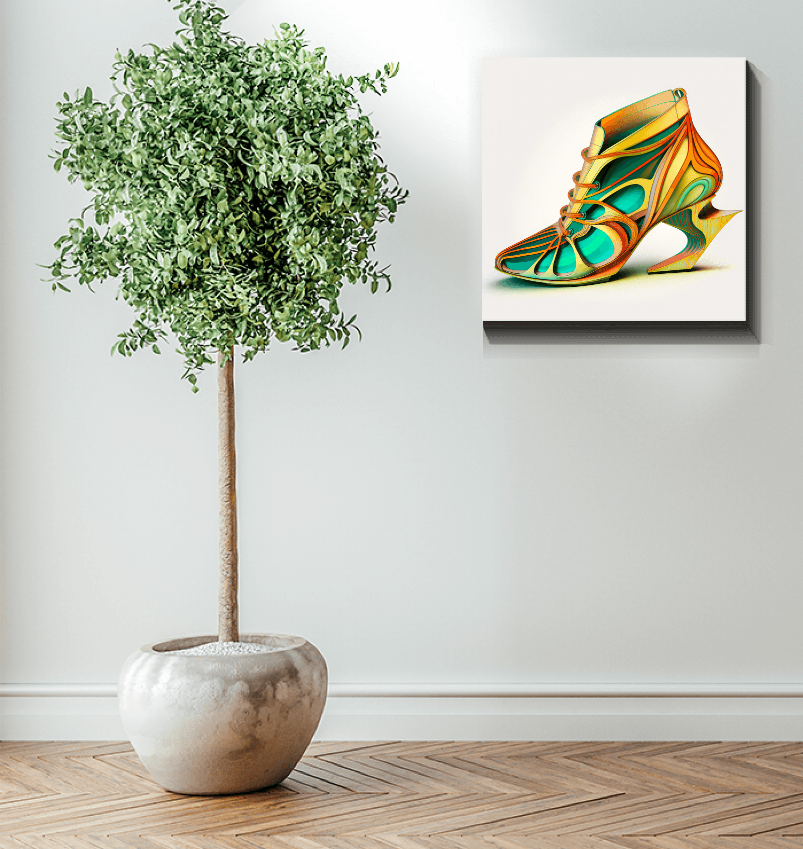 Abstract Footwear Vision - Futuristic Canvas Print - Beyond T-shirts