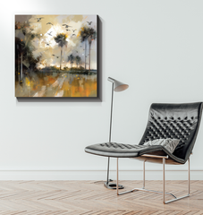 Sunrise Overlake Landscape Wrapped Canvas