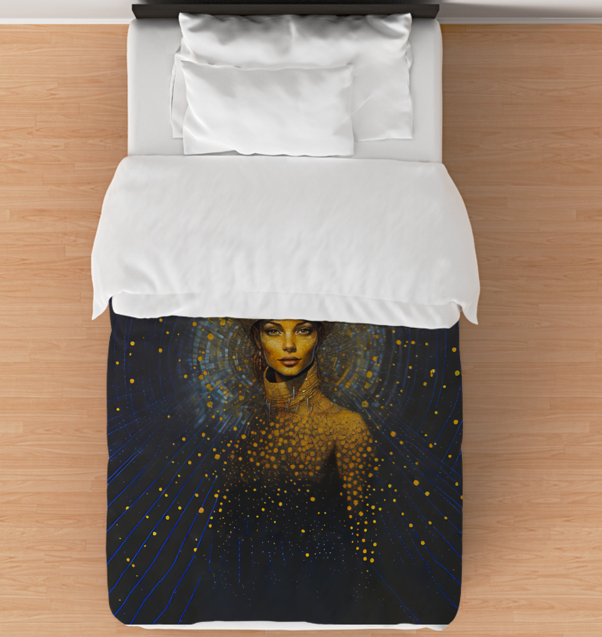 Celestial Dreams Comforter on a neatly made bed