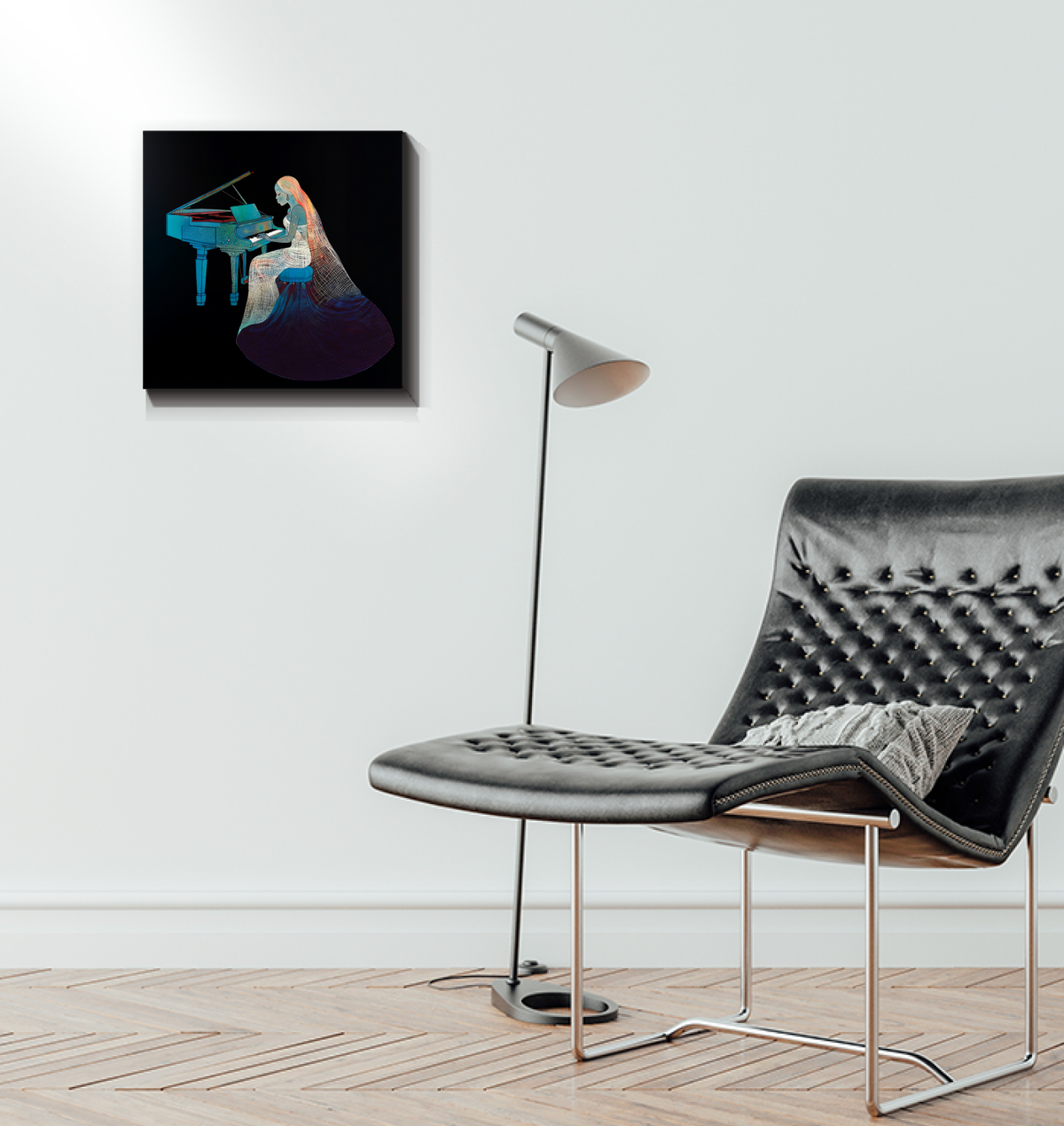 Sophisticated wall art with lily flower motifs on wrapped canvas