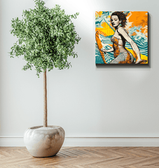Surfing 5 30 Wrapped Canvas in a serene bedroom