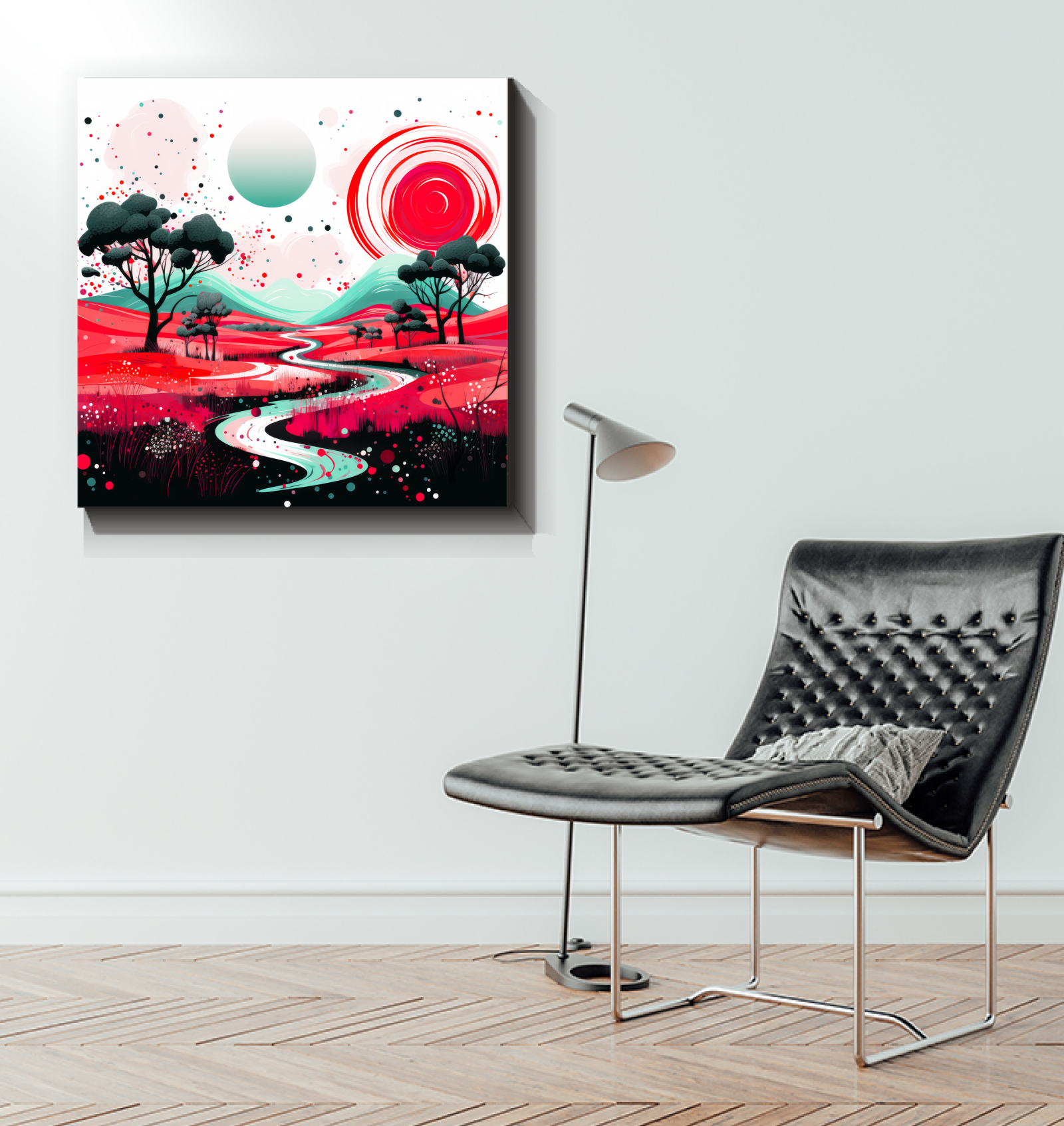 Vibrant Valley Colorful Landscape Canvas