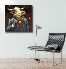Cow's Serene Pasture Wrapped Canvas